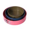 3 Pcs Colorful Carbon Steel Springform Cake Pans, Non-Stick Removable Bottom Cheesecake Molds Set