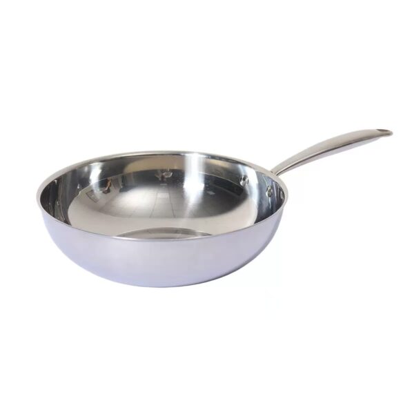 7 Pieces Tri-Ply Stainless Steel Cookware Set, Mirror Polished Non-Stick Pots & Pans with Glass Lids