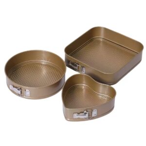 3 Pcs Colorful Carbon Steel Springform Cake Pans, Non-Stick Removable Bottom Cheesecake Molds Set
