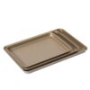 6812c383bfe1d0b406309c3f1f9afc7a 3-Piece Golden Nonstick Honeycomb Texture Baking Pan Set