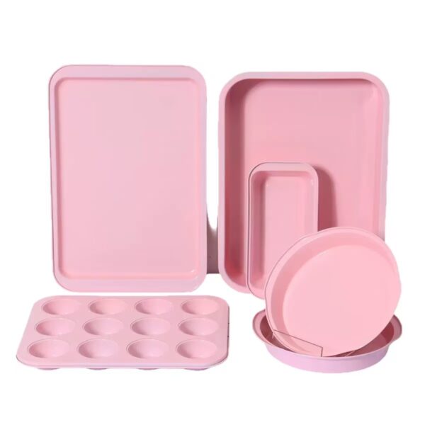 7ad440ad88283d39eaf4de049da07b5c 6-Piece Pink Nonstick Baking Pan Set