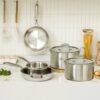 7-Piece Stainless Steel Cookware Set, Multi Size Pots & Pans for Home Cooking, Induction Compatible Kitchen Cookware Set