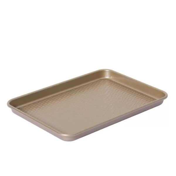 88229149049f8f7b03e7ffc964cca23a 3-Piece Golden Nonstick Honeycomb Texture Baking Pan Set