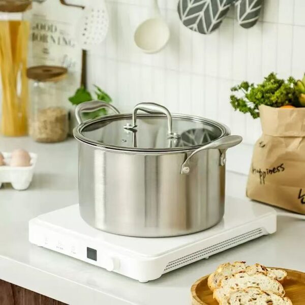 7-Piece Stainless Steel Cookware Set, Multi Size Pots & Pans for Home Cooking, Induction Compatible Kitchen Cookware Set