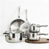 8-Piece Premium Stainless Steel Cookware Set, Pots & Pans Collection, Induction Compatible Kitchen Cooking Set
