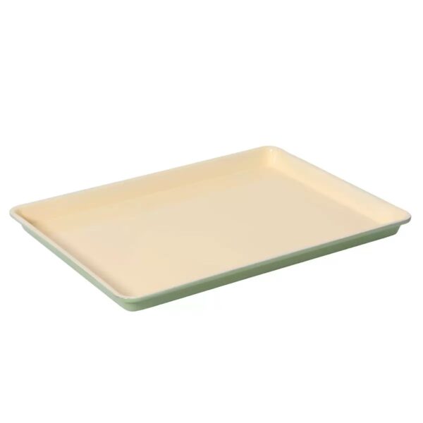 5 Pcs Carbon Steel Bakeware Set Green Exterior Cream Interior Nonstick Cake Molds & Baking Trays